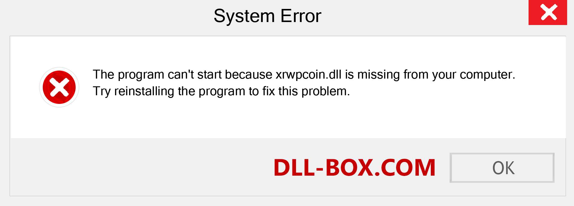  xrwpcoin.dll file is missing?. Download for Windows 7, 8, 10 - Fix  xrwpcoin dll Missing Error on Windows, photos, images